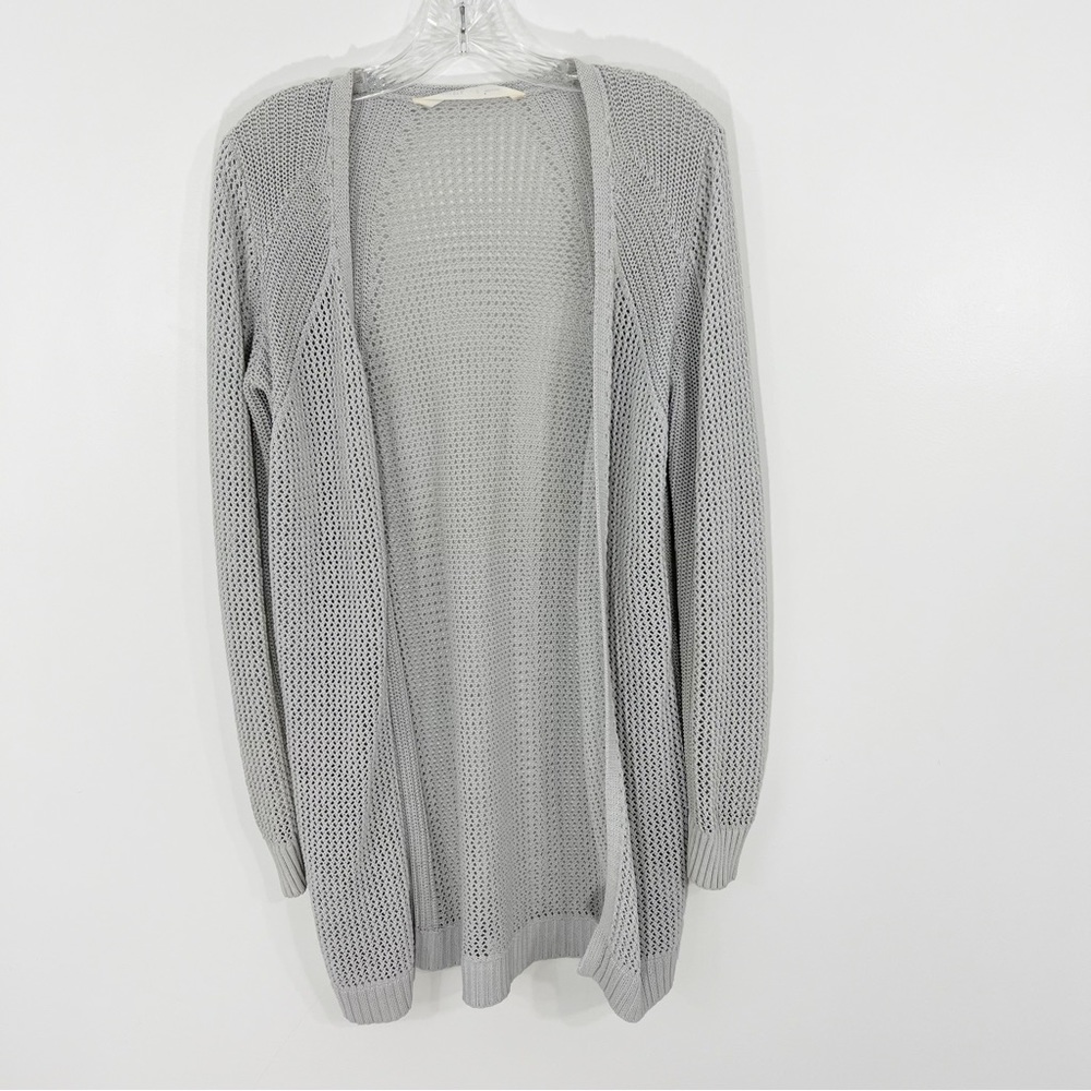 ATHLETA Open Knit Cardigan Light Grey Size Small